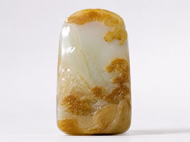 新疆和田玉红皮白肉独籽挂件